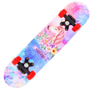 60 cm Skateboard Anfänger Kinder Cartoon Skateboard Ahornholz Deck Skateboard Outdoor Longboard Double Rocker Skateboard Kind