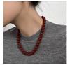 2024 Chinese Style Agate Beaded Necklace in Sterling Silver Clavicle Chain - High-End Fashion for Spring/Summer