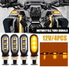 4* 3-LED Motorcycle Turn Signals Blinker Light Indicator Flowing Amber Universal