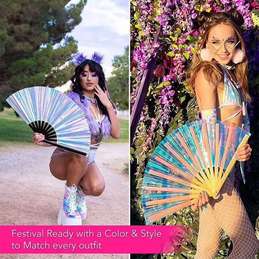 Large Folding Fan PVC Handheld Fan Durable Decorative Fans