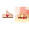 Heart Shaped Wood Sculpture Artworks Unique Couple Puzzle Statue Crafts Figurine  Sculpture Ornament