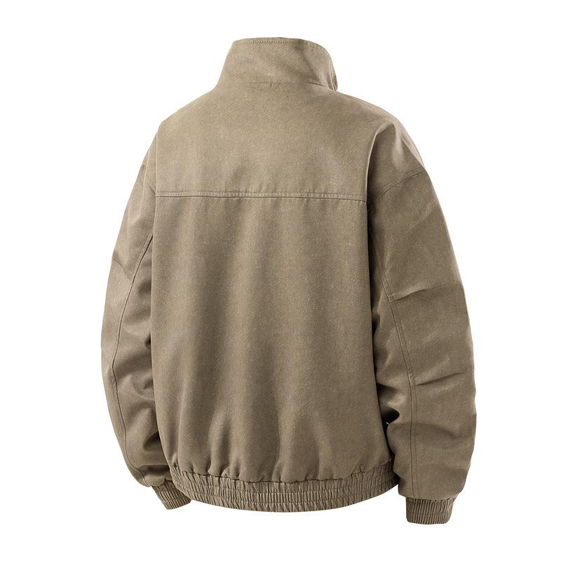 Spring and Autumn New Large Size Jacket Men's Stand-up Collar Business Plus Fat