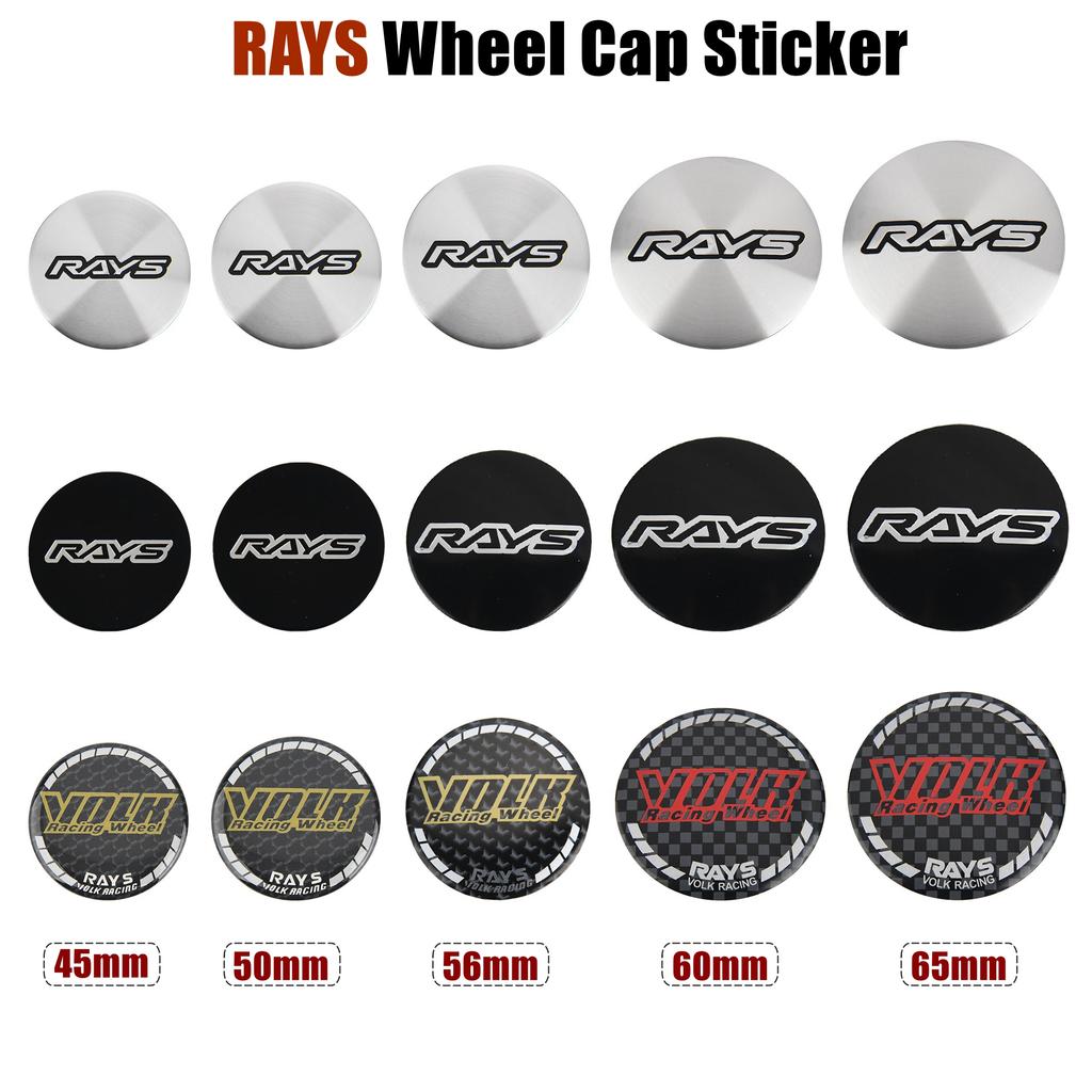 JDM Car Styling 45MM Wheel Center Emblem 50MM VOLK RAYS Logo 56MM Sport Rim Cap Stickers 60MM Wheel Cover Hub Badge Gram 65MM