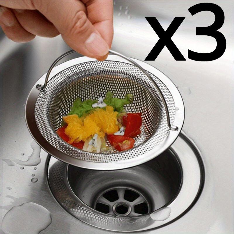 3PCS Set Kitchen Sink Strainer Stainless Steel Sink Funnel Anti Blocking Sink Dishwasher Basin Floor Drain Sewer Hair Strainer
