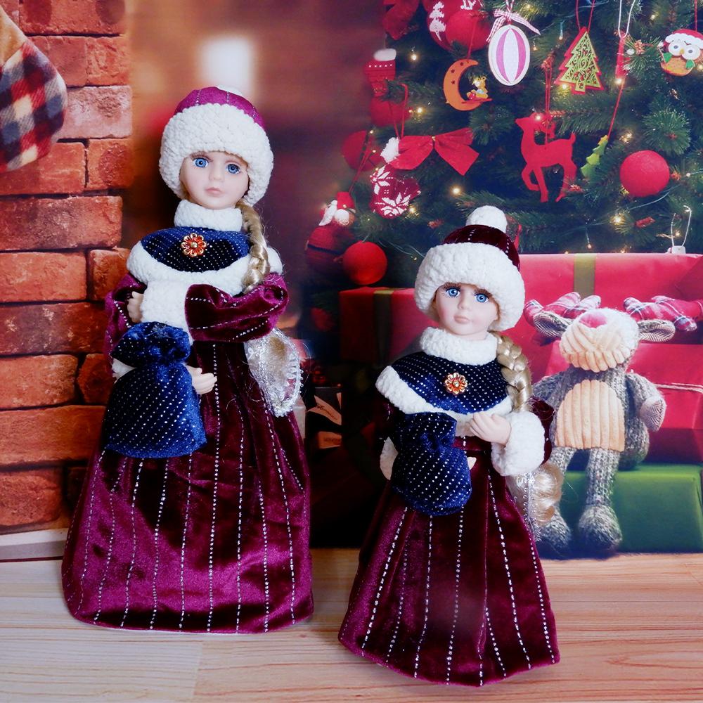 Muñecos eléctricos de Navidad para niñas mayores, juguetes para niños, regalo para cantar y bailar, muñecos de Papá Noel, adornos