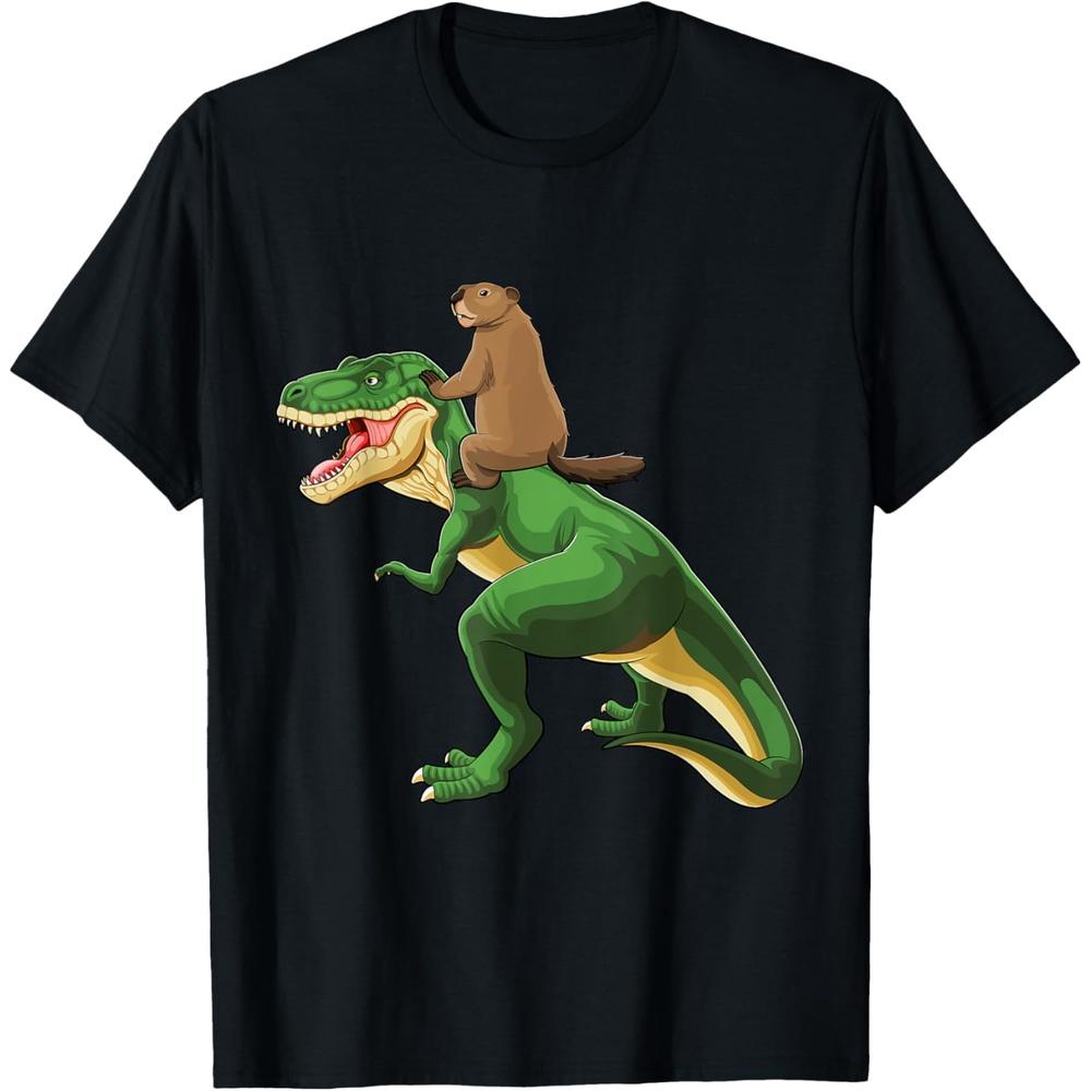 GroundHog Day Dinosaur Cotton Men T Shirt Gift Shadow Men Women Cotton Men T Shirt 4XL чёрный