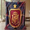 Spain Football Printed Flannel Blanket Skin Friendly Warm Decorative Throw for Indoor Couch Bed Daily Use