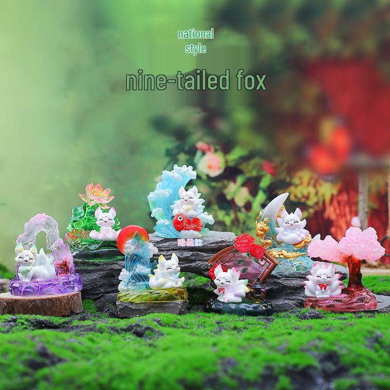Tu Shan Weisheitsfuchs Fee Figur: Trendiges dekoratives Harzspielzeug für den Schreibtisch und als Geburtstagsgeschenk