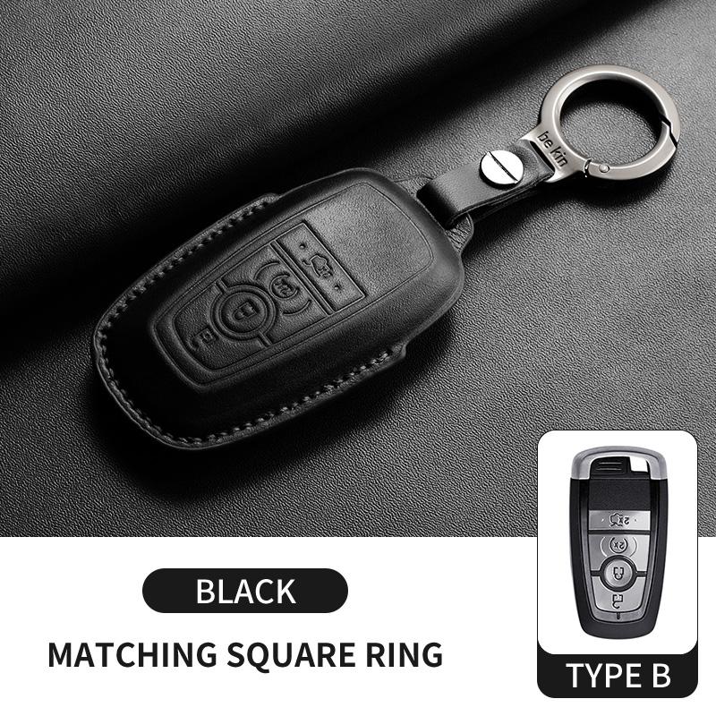 Leather Car Key Case Cover For Lincoln Nautilus Corsair Aviator Navigator Anti-Scratch Auto Keychain Protector Shell Accessories