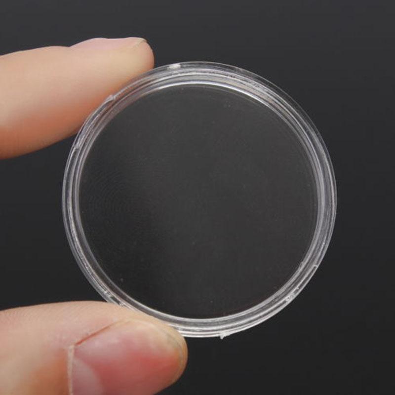 Round Coin Capsules Plastic Holder Container Case Transparent Protection