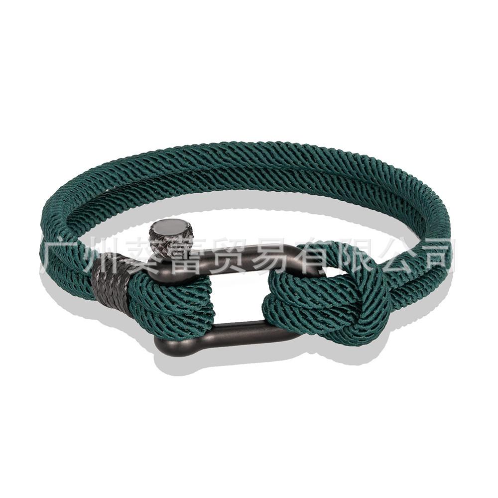 U-shaped Horseshoe Buckle Bracelet Men's Stainless Steel Couple Milan Rope Outdoor Enthusiast Bracelet