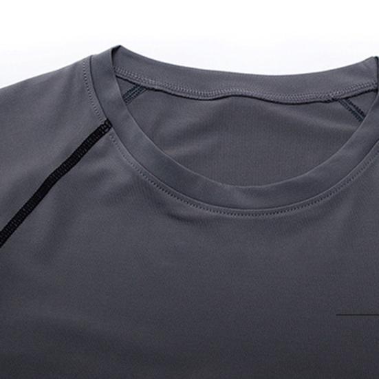 Herren Fitness Muskelshirt Rundhals Eng Anliegend Sportliches T-Shirt Atmungsaktives Formendes T-Shirt