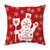 Federa Cuscino a Tema Natalizio Fondo Rosso Lino Corto Peluche Stampato Federa Cuscino Regalo Festivo