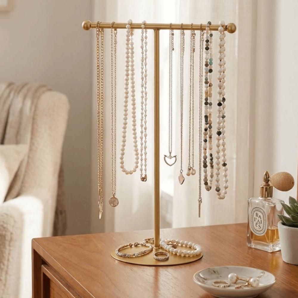 Horizontal Bar Jewelry Display Stand Metal Frame Jewelry Storage Rack Counter Display