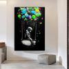 Banksy Art Kinderballon-Leinwandgemälde, fliegender Ballon, Poster und Drucke, Heim- und Raumdekoration, Wandkunst, Hanigng