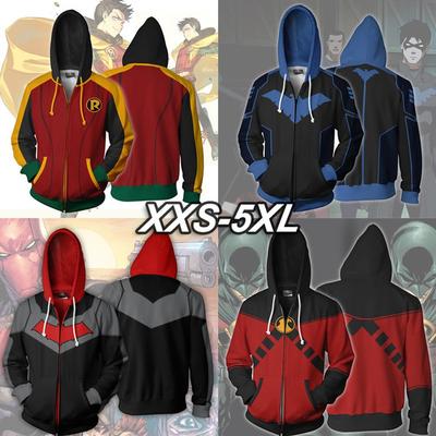 DC Superheld Hoodie Robin/Nightwing/Batman 3D Lässiges Sweatshirt für Damen und Herren