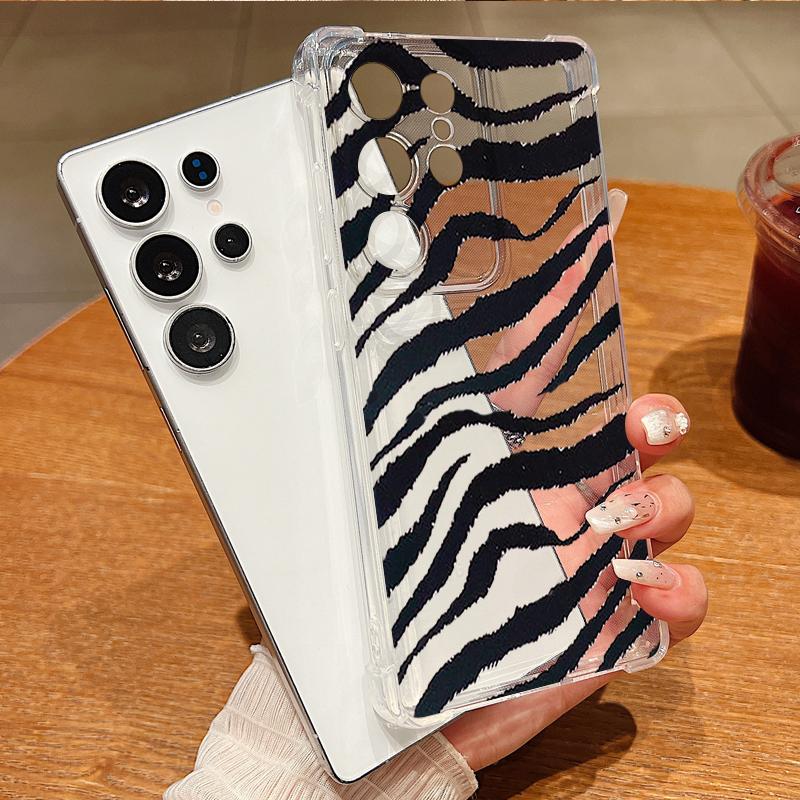 Cow Stripe Pattern Phone Case For Samsung Galaxy A57 A37 A17 A56 A16 A55 A36 A26 A15 A35 A54 A53 5G Clear Shockproof Soft Cover
