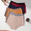Women Solid Color Comfortable Antibacterial Briefs