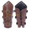 49MD 2pack Handmade Leather Wrist Bracers Durability PU Leather Steampunk Arm Cuffs