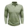 Spring Trend Men's Long Sleeve Casual Polo Shirts Solid Lapel Button Up Pullover Tops Autumn Turn Down Collar Polos