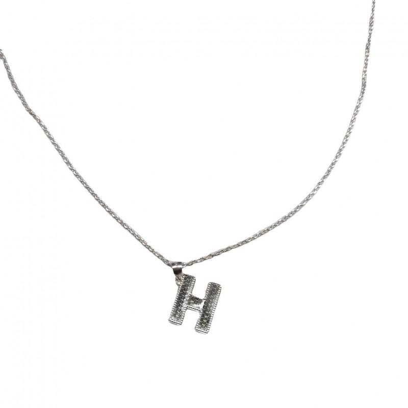 S990 Letter H Pendant Necklace Women Double-Sided Light Luxury Versatile Clavicle Chain