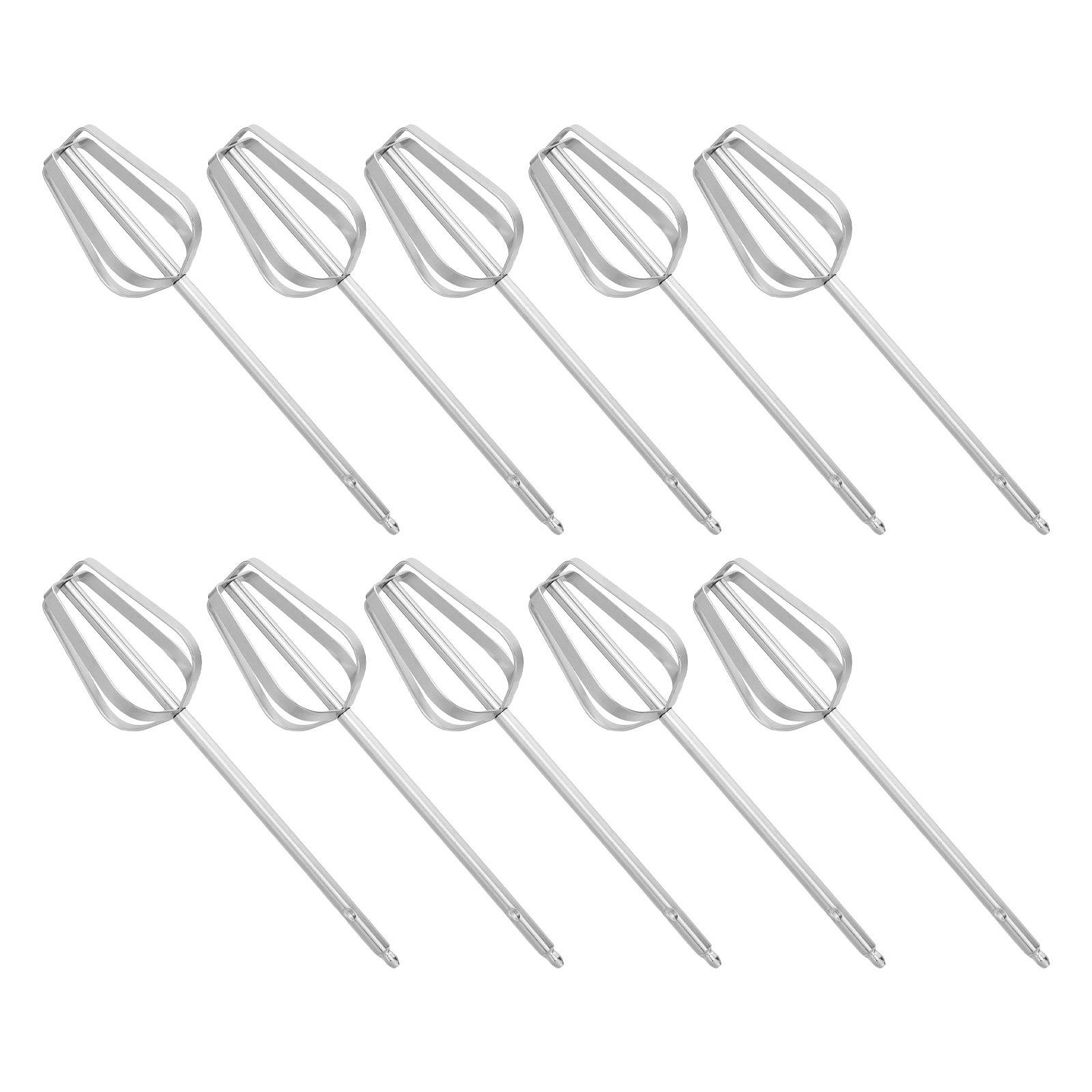 

10Pcs Stainless Steel Hand Mixer Beaters Attachments Thickened Whisk Balloon for Heavy Dough Mixing Milk Frother Foamer Mixer серебряный