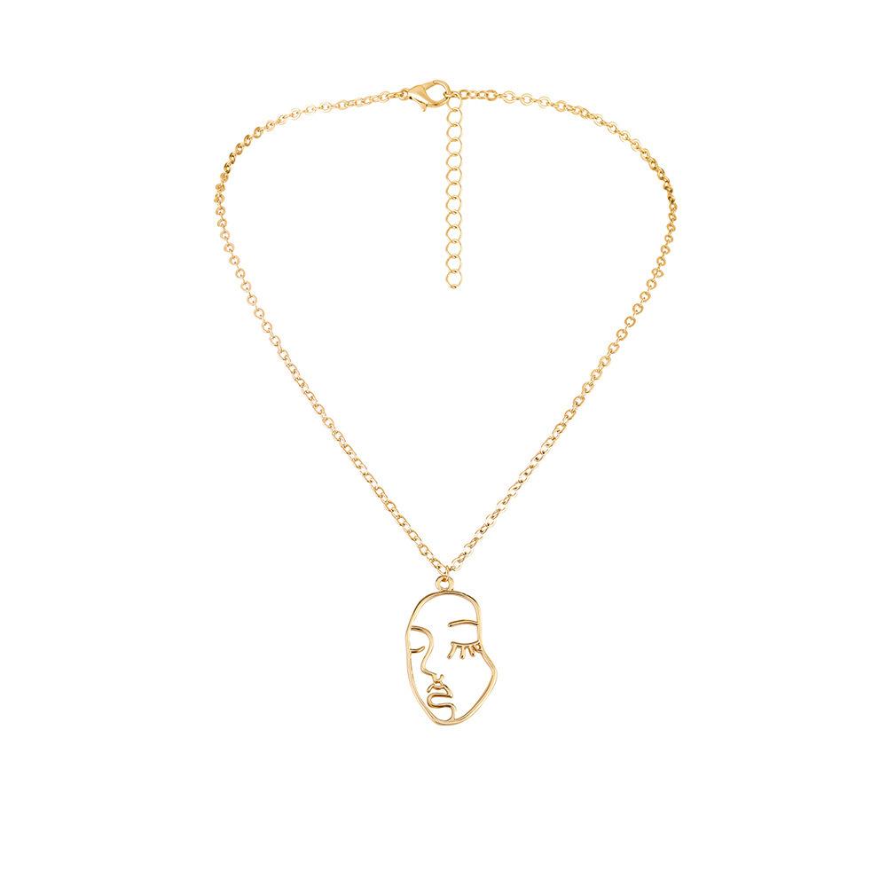 

Face Alloy Contemporary Necklace With Unique Shape Perfect For Gift Giving On Occasions Special