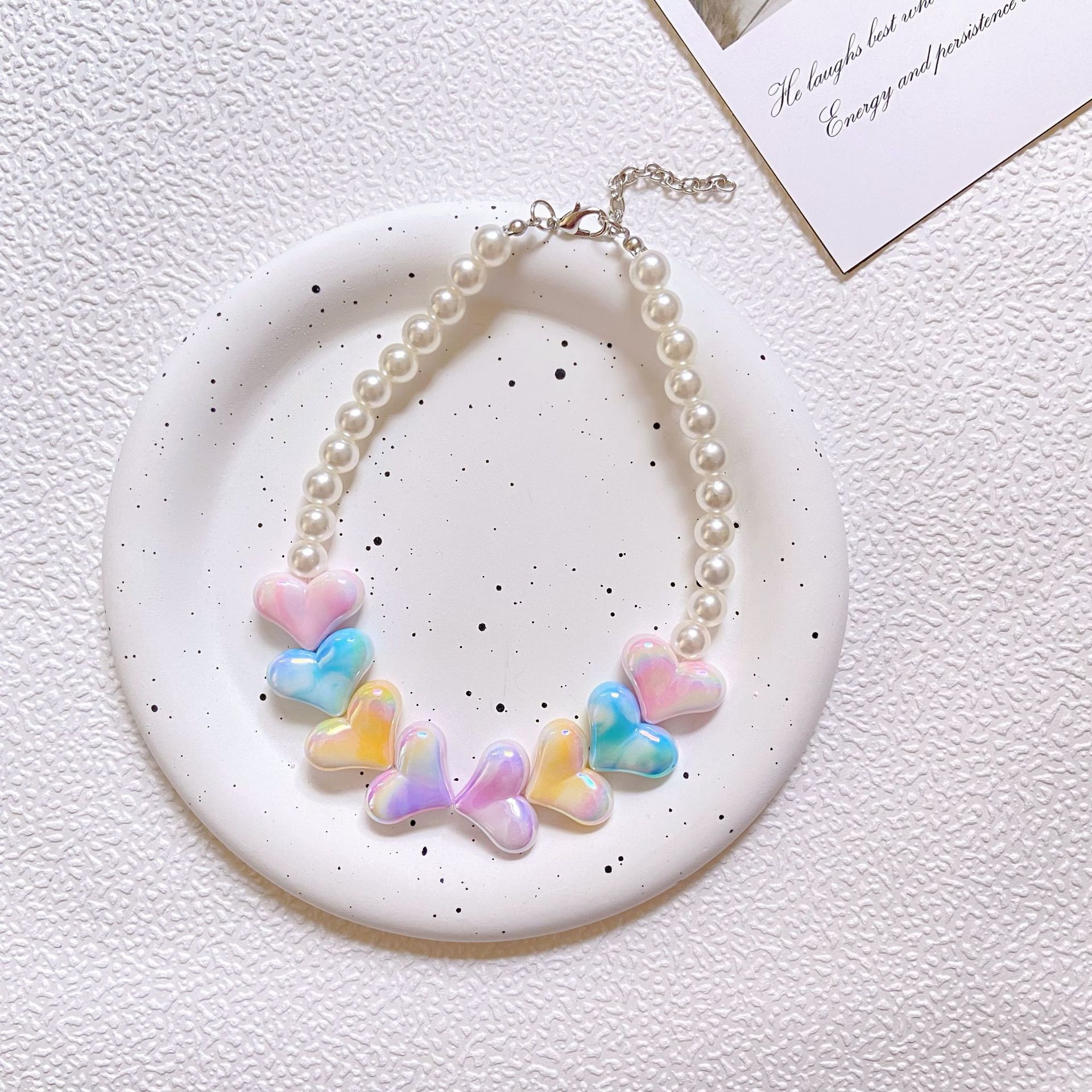 Ice Cream Love Series Cat Dog Pearl Necklace Sweet and Cute Pet Accessories Puppy Collar Cartoon S:28+5cm