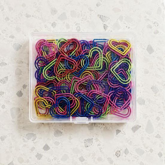 Colorful Wire Clips for Files 50PCS Cute Decorative Paper Clips, Assorted Shapes Metal Bookmark Page Markers Journaling File Organizer