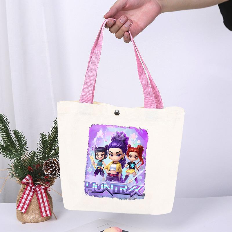 Anime Cartoon Print Student Commuting Trend Handbag Casual Lightweight Canvas Shoulder Bag