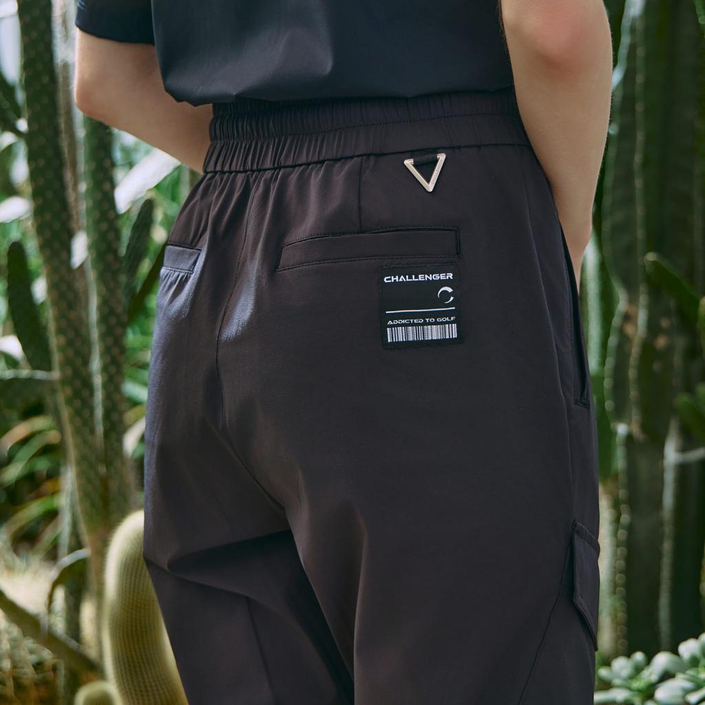 CHALLENGER Women'S High-Waisted Cargo Jogger Pants Black