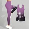 Completo Yoga con Stampa Farfalla per Donna Moda Leggings da Allenamento Fitness Sportivo Set Yoga Casual Tuta Sportiva
