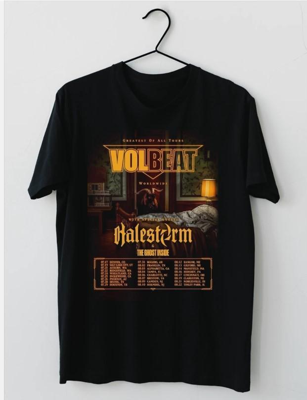 NEW Volbeat Halestorm 2025 tour dates Tee Shirt Black All Size Unisex T-Shirt S