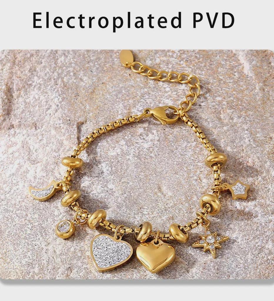 Elegant Love Diamond Bracelet: 18k Gold-Plated Titanium Steel, Niche Design, Perfect for Couples