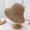 Women's Hat Summer Vacation Leisure Straw Sun Hat 2026 New Summer Light Lace Trim Pure Color Versatile Bucket Hat for Ladies