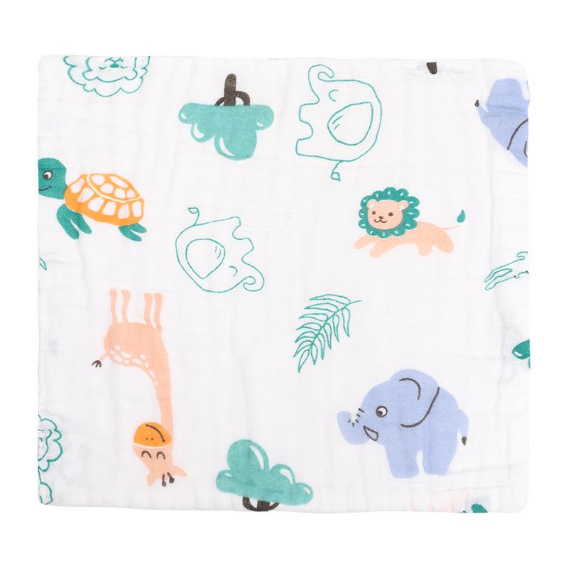 Six-Layer Baby Cotton Gauze Towel - Soft, Cute Print, Multipurpose for Face and Saliva