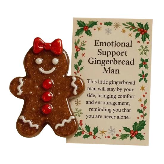 Emotional Support Gingerbread Men Acrylic Gingerbread Pocket Hugs with Positive Card Long Distance Keepsake Encouragement Gift for Her Him