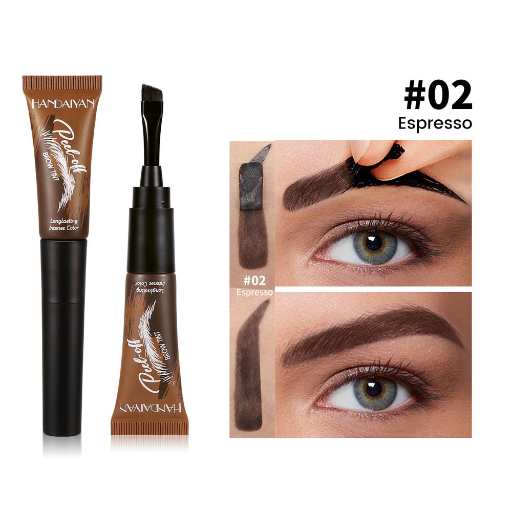 Afscheurbare Wenkbrauwgel en Borstel Gecombineerd Langdurig Intens Zweetbestendig Semi-permanent Peeling Wenkbrauwkleur Oogmake-up beige