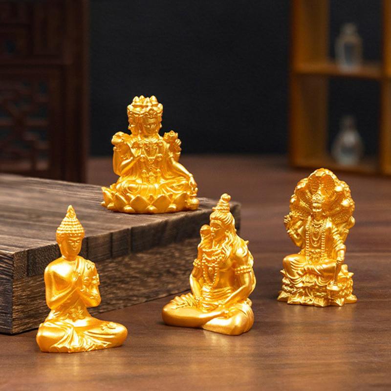 Tibetan Miniature Buddha Statues, In Various Shapes, Are Resin Handicrafts, Altar Ornaments, And Desktop Decorations