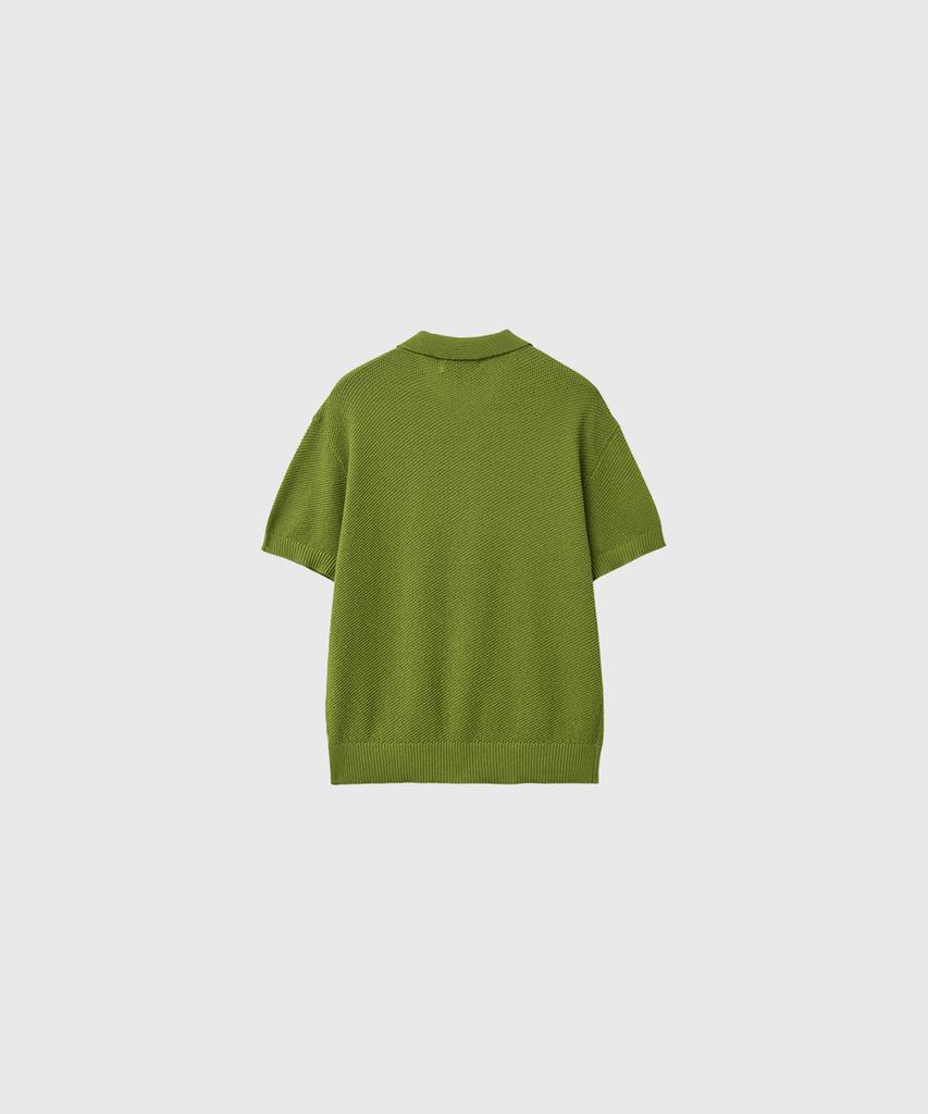 Generalidea Man Button Collar Half Knit [Green] / Gf2Mkp016
