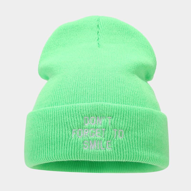 Autumn and winter new personalized letter embroidery knitted hat outdoor warm wool hat niche casual cold hat tide