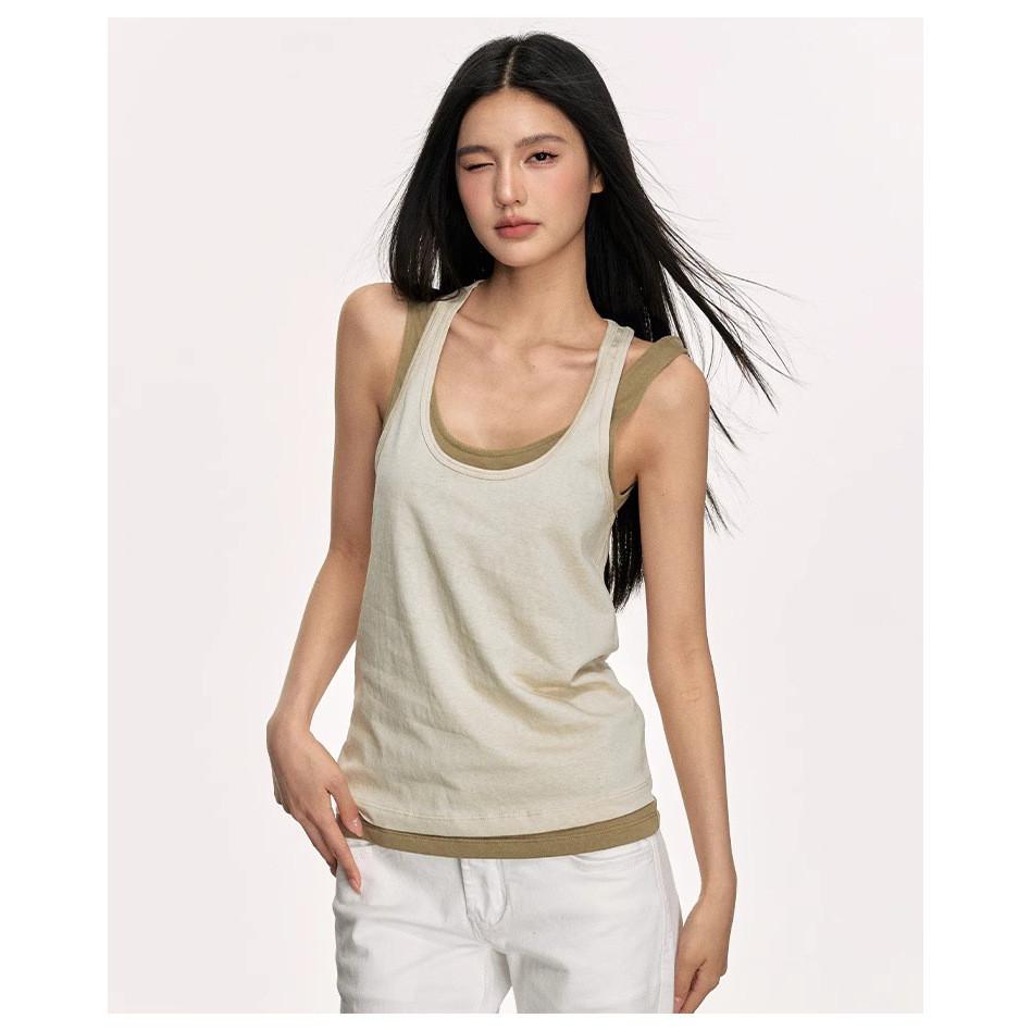 Casual Cotton Linen Blend Sleeveless Tank Top For Women Summer