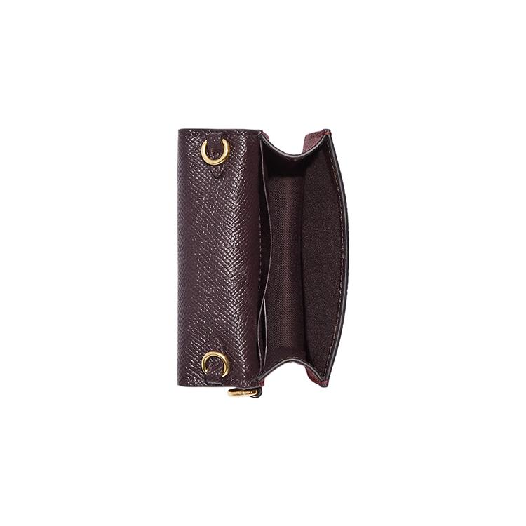 New COACH Glitter Twill Leather Shoulder Bag, Crossbody Bag, Wallet Mini Women's Burgundy CF469-IMBCY