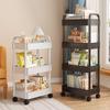 3/4 Tier Multi-Functional Household Trolley With Handle And Wheels To Move Bathroom Shelves Household Snacks Storage Rack