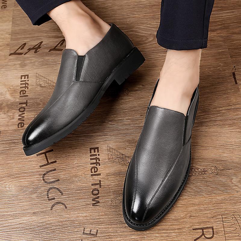 Foreign trade large size casual leather shoes men's size 38-47 business dress black groom wedding shoes men's British trend shoes
