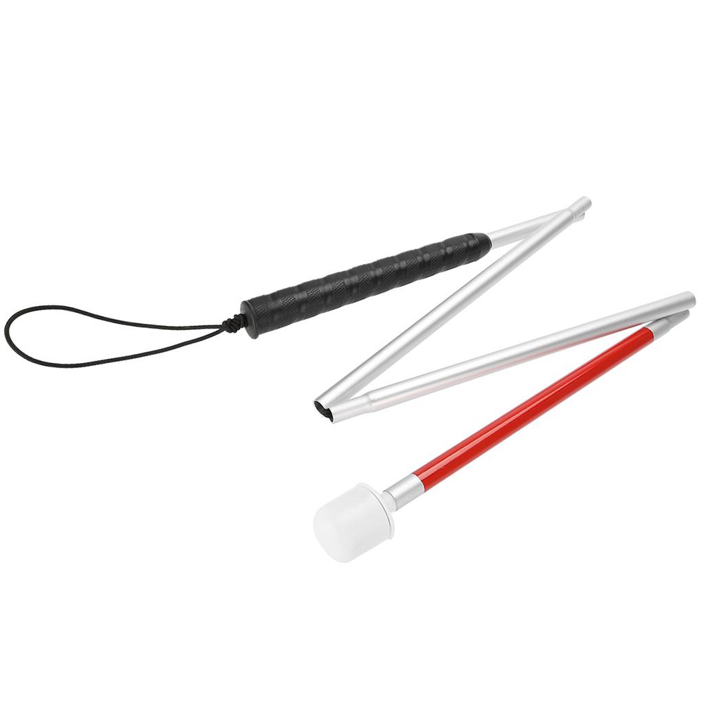 Folding Foldable Reflective Cane Crutch Portable Anti Shock Guide Walking Stick Blind People