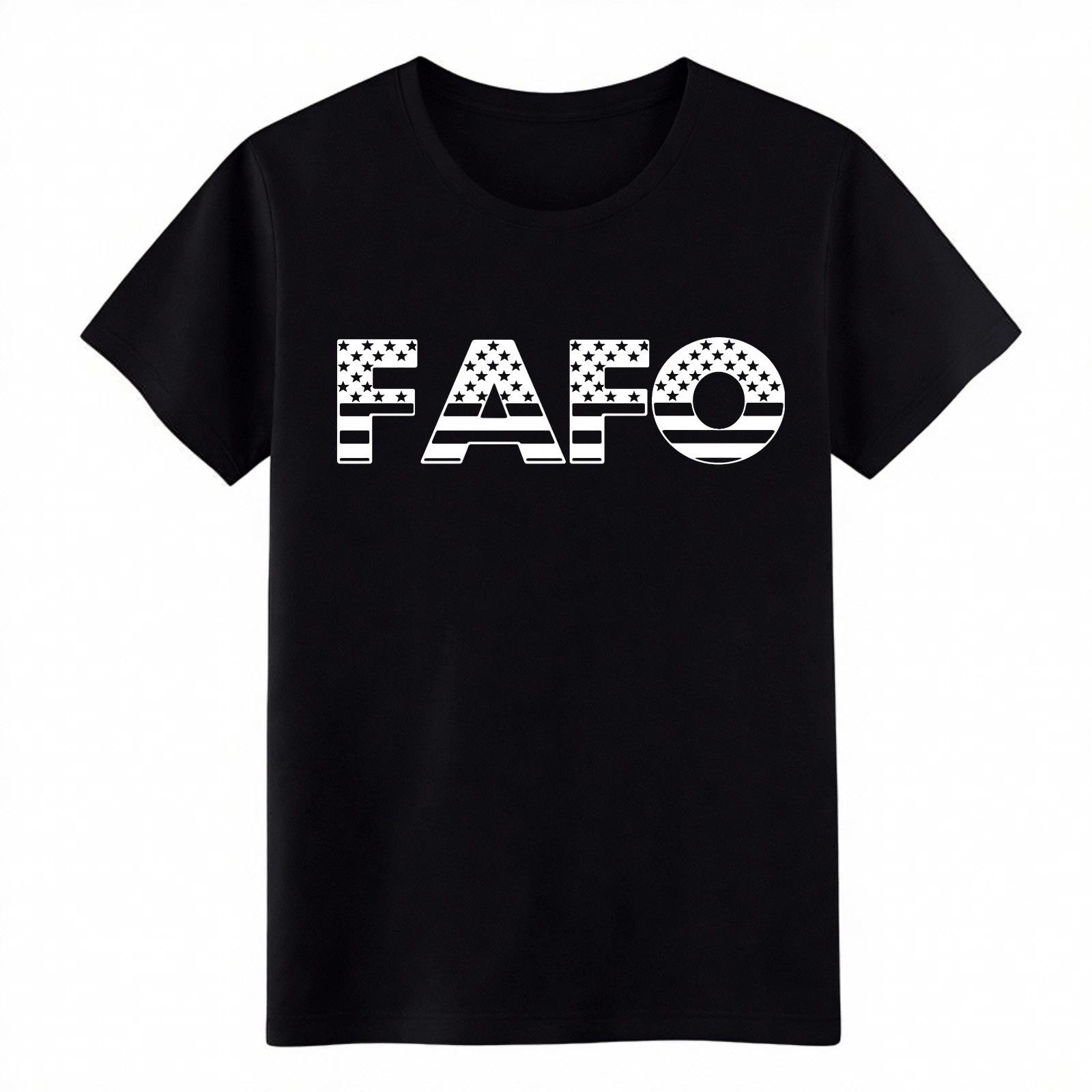 

Unisex Funny FAFO USA Flag Patriotic Meme Graphic Tee Vintage Casual T-Shirt L