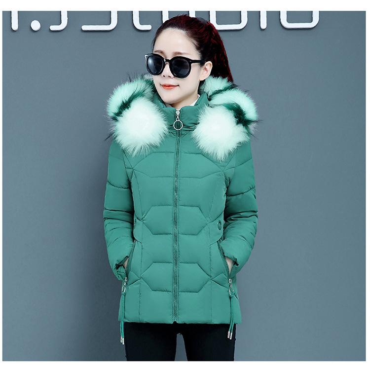 Winter Jacket  Women Parkas Fur Collar Removable Cap Casual Female Cotton Down Jacket   Short Ladies Coats