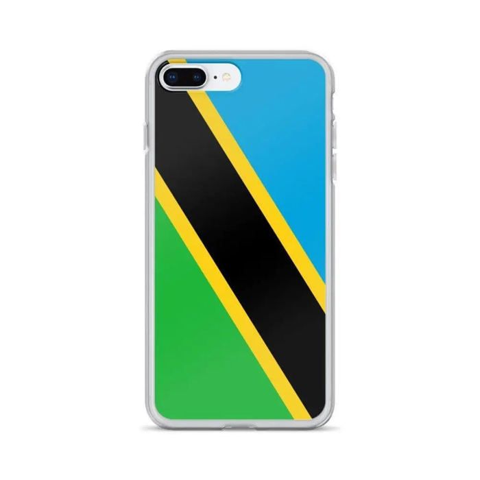 Coque iPhone - iPhone 7 Plus - Drapeau Tanzanie - Souple - Multicolore - Verticale