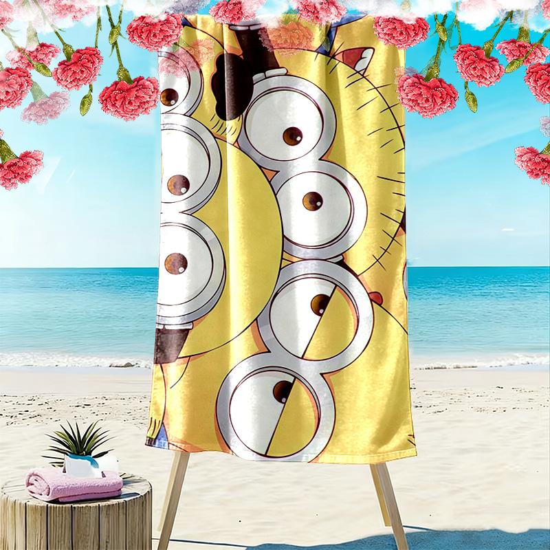 Minions Print Beach Towel, Large Soft Quick Dry Towel for Beach Camping Swimming